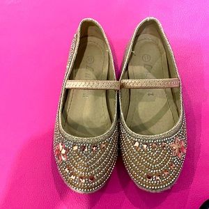Girls Rhinestone Flats